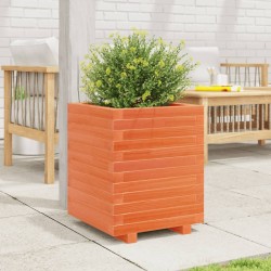Jardinière cire marron 40x40x49,5 cm bois de pin massif 