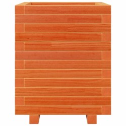 Jardinière cire marron 40x40x49,5 cm bois de pin massif 