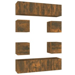 Ensemble de meubles TV 8 pcs Chêne fumé Bois d'ingénierie 