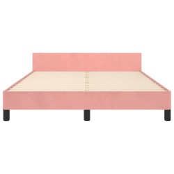 Cadre de lit sans matelas rose 140x190 cm velours 