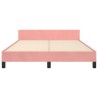 Cadre de lit sans matelas rose 140x190 cm velours 