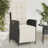Chaises inclinables de jardin lot de 2 repose-pied noir rotin 