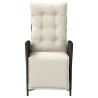 Chaises inclinables de jardin lot de 2 repose-pied noir rotin 