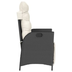 Chaises inclinables de jardin lot de 2 repose-pied noir rotin 