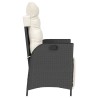 Chaises inclinables de jardin lot de 2 repose-pied noir rotin 
