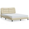 Cadre de lit avec LED sans matelas crème 120x200 cm tissu 