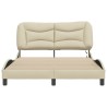 Cadre de lit avec LED sans matelas crème 120x200 cm tissu 