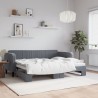 Lit de jour avec gigogne sans matelas gris foncé 80x200 cm 