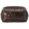 Pouf 60 x 60 x 30 cm Marron foncé Cuir véritable de chèvre 