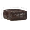Pouf 60 x 60 x 30 cm Marron foncé Cuir véritable de chèvre 