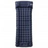 Matelas de camping autogonflant avec oreiller 1 personne gris 