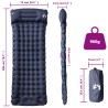 Matelas de camping autogonflant avec oreiller 1 personne gris 