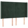 Tête de lit avec oreilles Vert foncé 147x16x118/128 cm Velours 