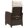 Chaise inclinable de jardin avec coussins marron résine tressée 