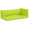 Coussins de palette lot de 3 vert vif tissu 