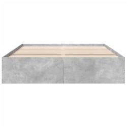 Cadre de lit sans matelas gris béton 160x200 cm 