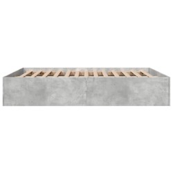 Cadre de lit sans matelas gris béton 160x200 cm 