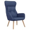 Chaise de relaxation avec repose-pied Bleu Tissu 