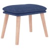 Chaise de relaxation avec repose-pied Bleu Tissu 