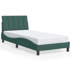 Cadre de lit sans matelas vert foncé 80x200 cm velours 