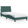 Cadre de lit sans matelas vert foncé 80x200 cm velours 