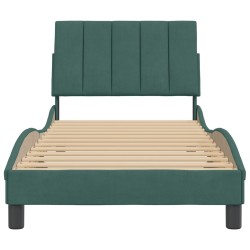 Cadre de lit sans matelas vert foncé 80x200 cm velours 