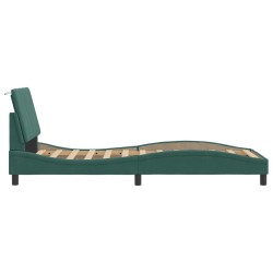 Cadre de lit sans matelas vert foncé 80x200 cm velours 