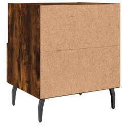 Table de chevet chêne fumé 40x35x47,5 cm bois d’ingénierie 