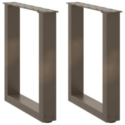 Pieds de table basse en U 2 pièces Acier naturel 28 x (42-43) cm Acier 