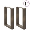 Pieds de table basse en U 2 pièces Acier naturel 28 x (42-43) cm Acier 