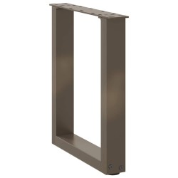 Pieds de table basse en U 2 pièces Acier naturel 28 x (42-43) cm Acier 