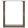 Pieds de table basse en U 2 pièces Acier naturel 28 x (42-43) cm Acier 