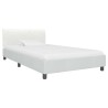 Cadre de lit sans matelas blanc similicuir 90x200 cm 