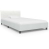 Cadre de lit sans matelas blanc similicuir 90x200 cm 