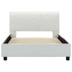 Cadre de lit sans matelas blanc similicuir 90x200 cm 