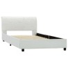 Cadre de lit sans matelas blanc similicuir 90x200 cm 
