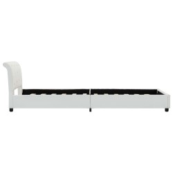 Cadre de lit sans matelas blanc similicuir 90x200 cm 