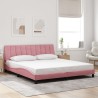 Cadre de lit sans matelas rose 180x200 cm velours 