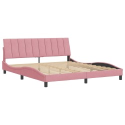 Cadre de lit sans matelas rose 180x200 cm velours 