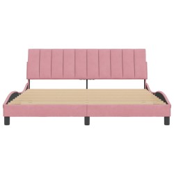 Cadre de lit sans matelas rose 180x200 cm velours 