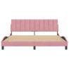 Cadre de lit sans matelas rose 180x200 cm velours 