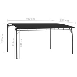 Auvent pare-soleil de jardin 4x3x2,55 m Anthracite 