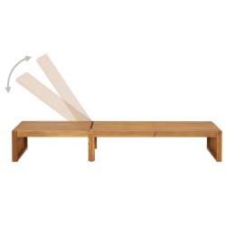 Chaise longue avec coussin Bois d'acacia solide 