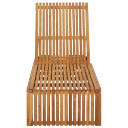 Chaise longue avec coussin Bois d'acacia solide 