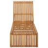 Chaise longue avec coussin Bois d'acacia solide 