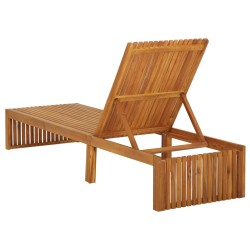 Chaise longue avec coussin Bois d'acacia solide 