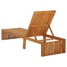 Chaise longue avec coussin Bois d'acacia solide 