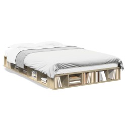 Cadre de lit sans matelas chêne sonoma 140x190 cm 