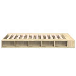 Cadre de lit sans matelas chêne sonoma 140x190 cm 