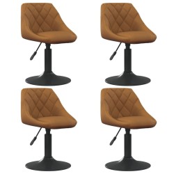 Chaises pivotantes à manger lot de 4 marron velours 